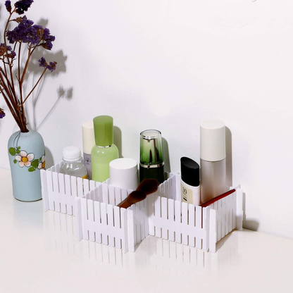 Adjustable Drawer Divider Organizer – Expandable Grid Separator for Kitchen, Office, Makeup & Wardrobe Storage (Plastic, DIY Customizable)