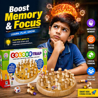 Colour Trap Memory Game for Kids – Strategy & Brain Development Board Game | Improves Memory, Focus & Logical Skills | Fun Learning Family Game (2 Players)