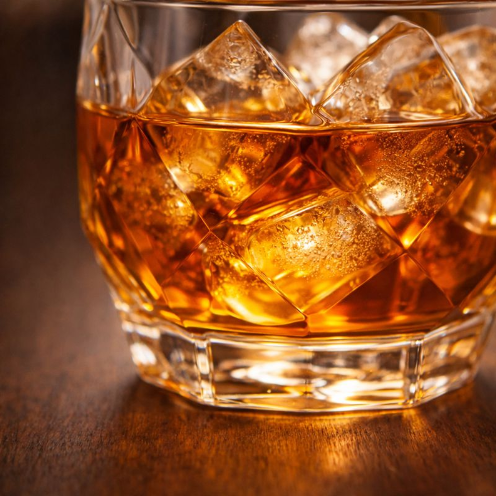 Premium Crystal Whiskey Glass Set Of 2 | Heavy Base Scotch & Bourbon Tumblers | Elegant Faceted Glass for Bar, Home & Gifting