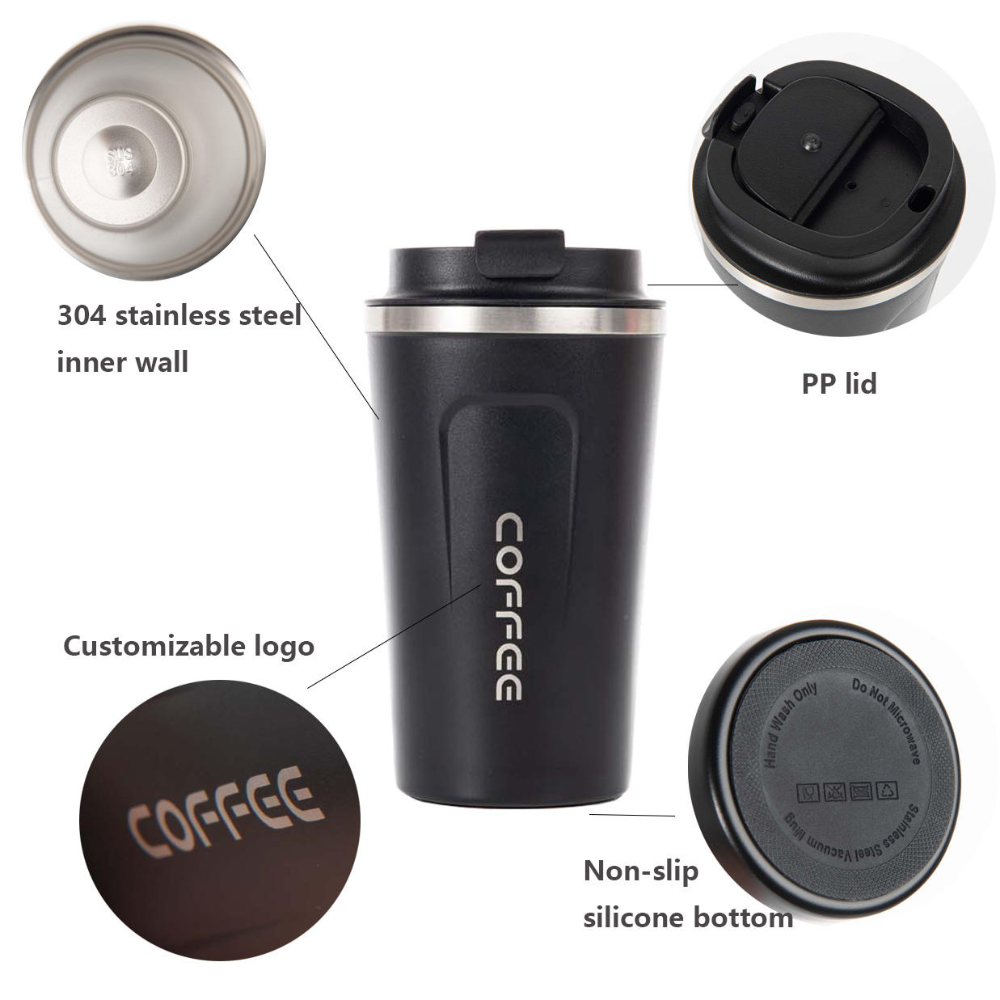 Insulated Reusable Coffee Tumbler with Flip-Top Lid – Stainless Steel Travel Mug (Multi-Color Options)