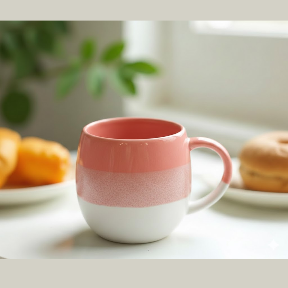 Premium Ceramic Coffee Mug 350 ml | Glossy Finish | Office & Home Tea Cup | Microwave Safe | Stylish Gifting Mug 4 Pcs Set