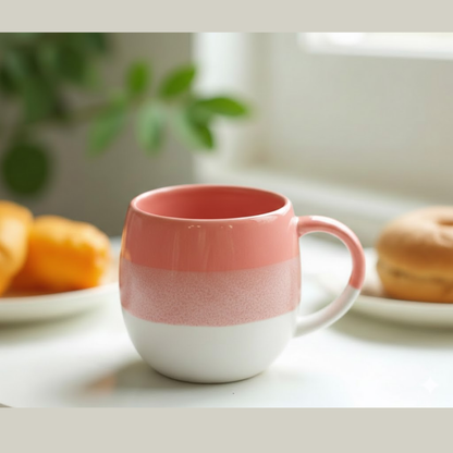 Premium Ceramic Coffee Mug 350 ml | Glossy Finish | Office & Home Tea Cup | Microwave Safe | Stylish Gifting Mug 4 Pcs Set
