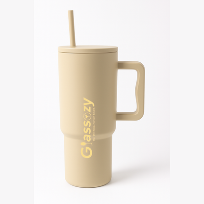 Insulated Tumbler with Straw & Handle | Leak-Proof Stainless Steel Mug | Cold & Hot Drink Flask – 1200ml
