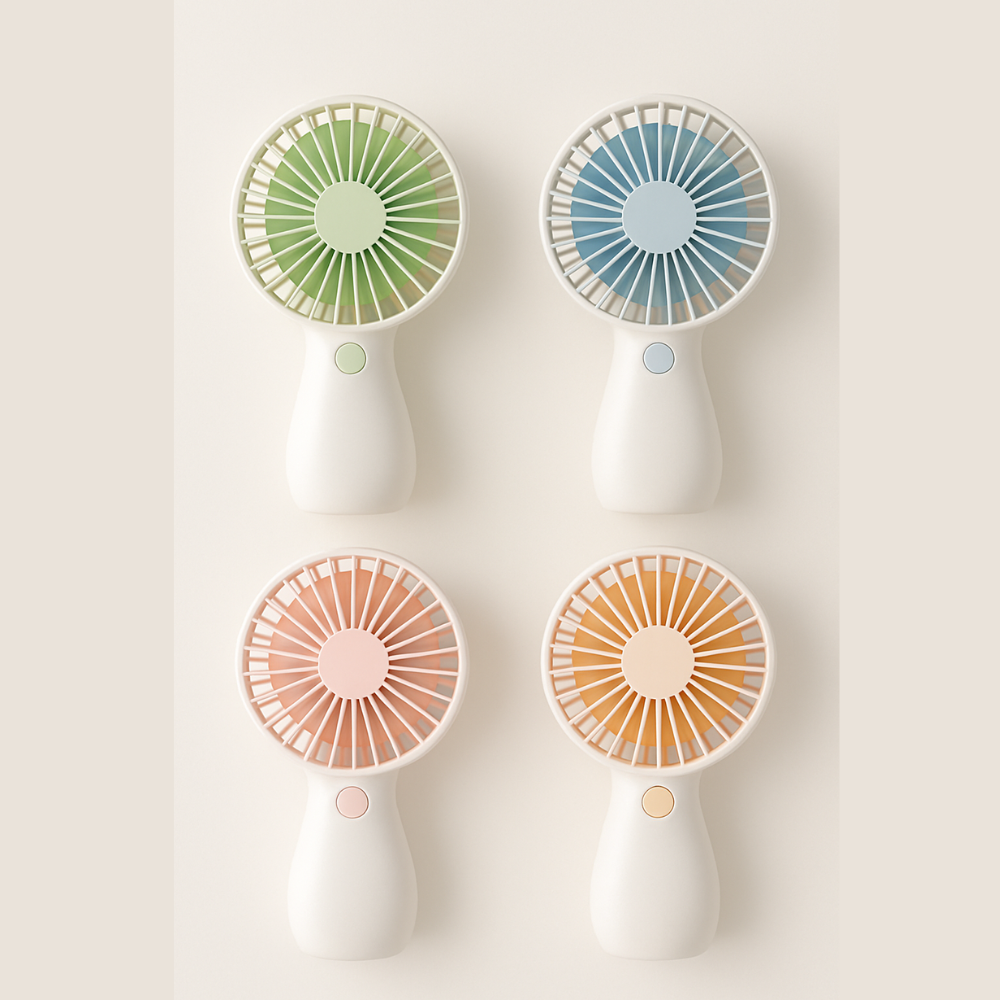 Mini USB Rechargeable Handheld Fan – Sky Blue | Portable Personal Cooling Fan for Travel, Office & Home | 3-Speed Powerful Airflow