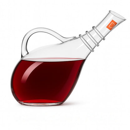 1500 ml Lead-Free Hand-Blown Crystal Wine Decanter with Elegant Curved Handle – Premium Bar & Party Glassware