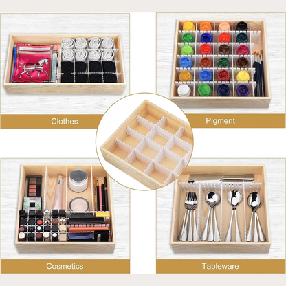 Adjustable Drawer Divider Organizer – Expandable Grid Separator for Kitchen, Office, Makeup & Wardrobe Storage (Plastic, DIY Customizable)