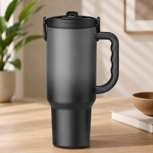 Large Capacity Stainless Steel Tumbler Cup with Ergonomic Handle