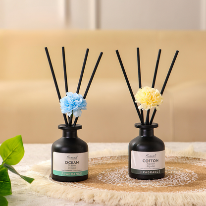 Luxury Reed Diffuser Set 80ML – Cotton, Rose, Lemon, Berries & Nile Garden | Long Lasting Home Fragrance | Room Aroma Diffuser