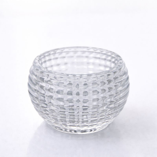 Delisoga 4.8" Textured Crystal Glass Bowl - Elegant Hobnail Decorative Vase & Candy Dish for Home Décor, Weddings, and Centerpieces
