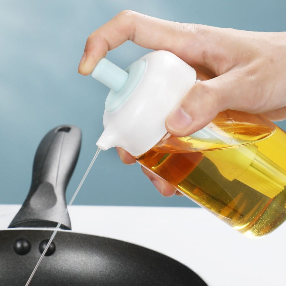 2-in-1 Oil Dispenser Bottle with Silicone Brush – Leak-Proof Cooking Oil Bottle for Frying, Baking, BBQ & Salad (Food-Grade, Heat Resistant, 300ml)