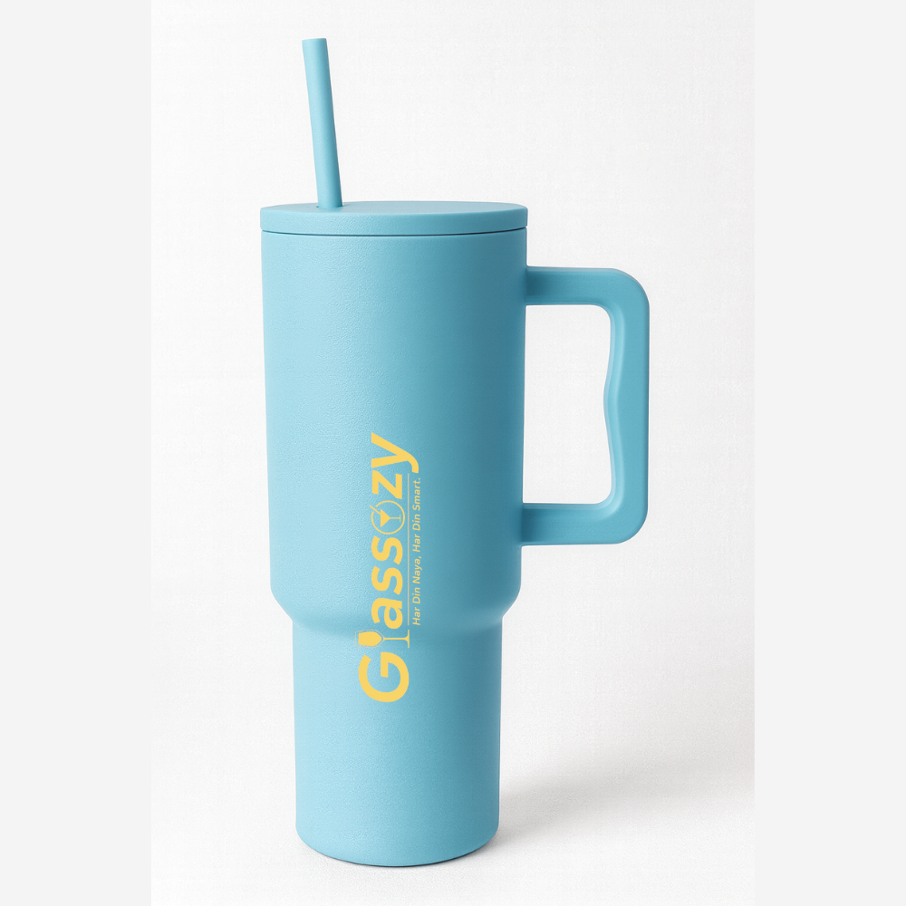 Insulated Tumbler with Straw & Handle | Leak-Proof Stainless Steel Mug | Cold & Hot Drink Flask – 1200ml