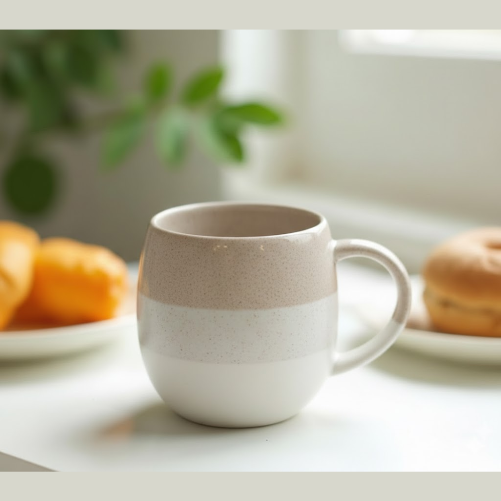 Premium Ceramic Coffee Mug 350 ml | Glossy Finish | Office & Home Tea Cup | Microwave Safe | Stylish Gifting Mug 4 Pcs Set