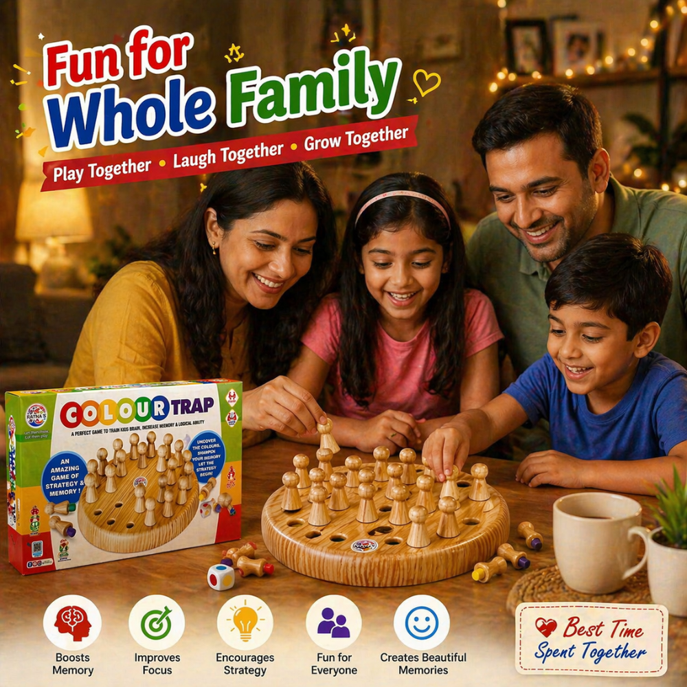 Colour Trap Memory Game for Kids – Strategy & Brain Development Board Game | Improves Memory, Focus & Logical Skills | Fun Learning Family Game (2 Players)