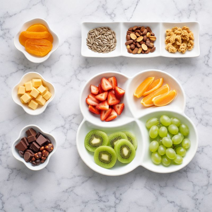 Premium Ceramic Divided Serving Platter and Bowl Set – Multi-Compartment Snack Plates with Gift Box – Elegant Appetizer Tray for Fruits, Nuts, and Hors d'oeuvres