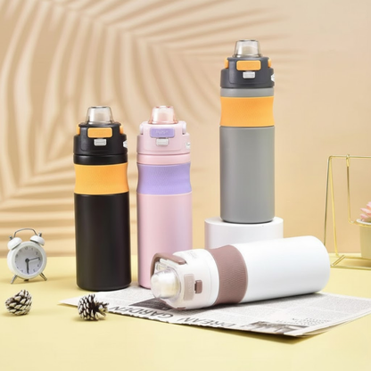 GLASSOZY | 316 Stainless Steel Vacuum Insulated Water Bottle with Pop-Up Lid | Sport, Gym, & Travel Flask