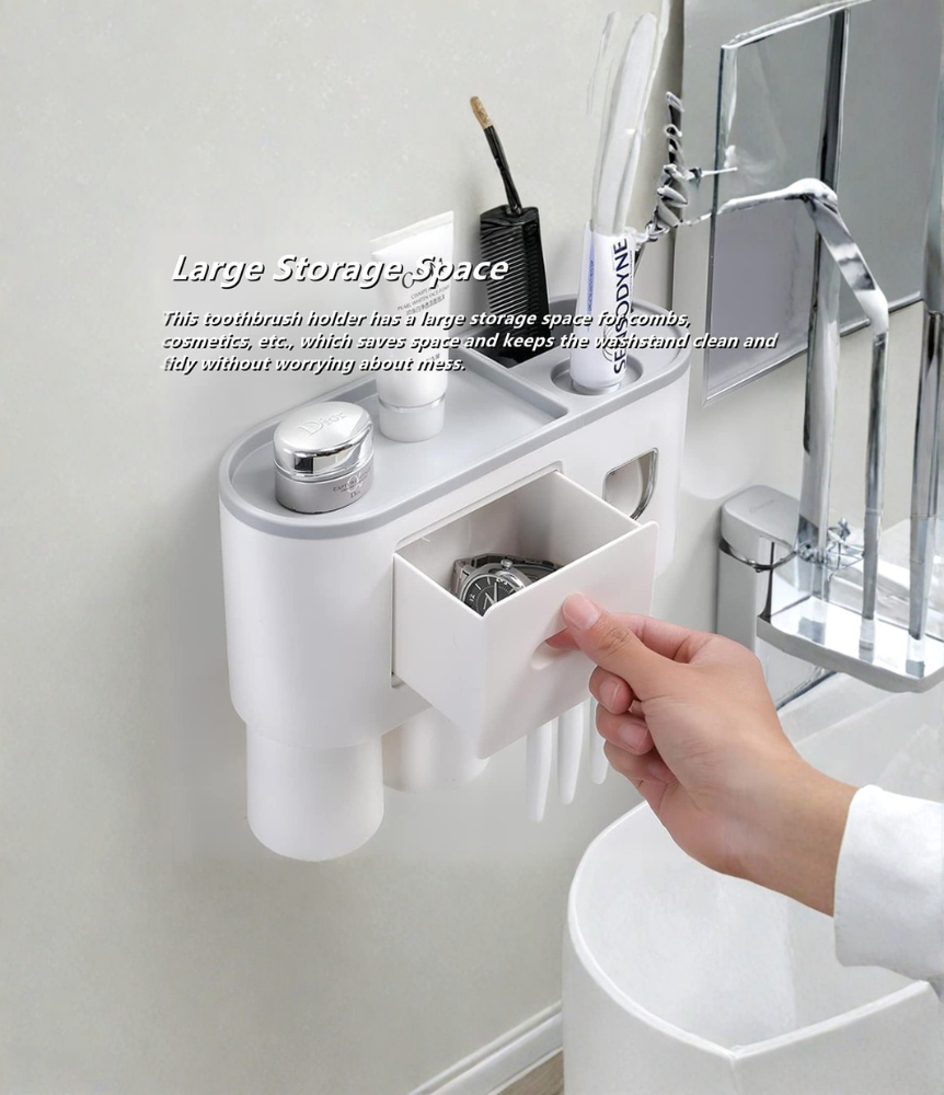 Wall-Mounted Toothbrush Holder (2 CUP)