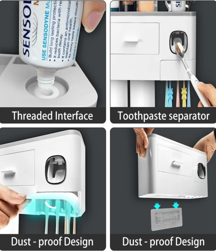 Wall-Mounted Toothbrush Holder (2 CUP)