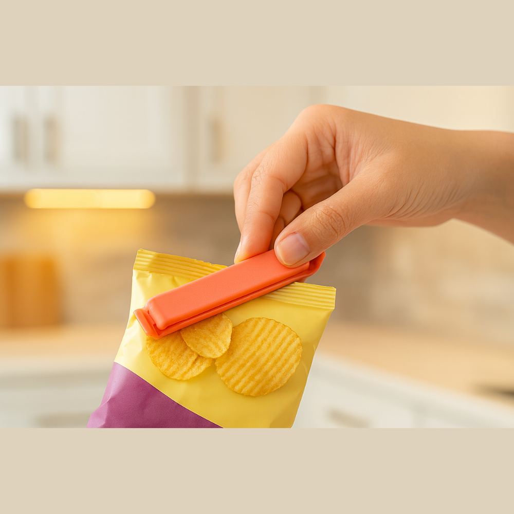 Ritu Pouch Sealer Clip Set (18 pcs) – Multi-Size Food Bag Clips for Airtight Sealing | Reusable Kitchen Packet Sealer for Chips, Bread, Masala & Snacks | Strong Lock & Freshness Keeper PACK OF 2